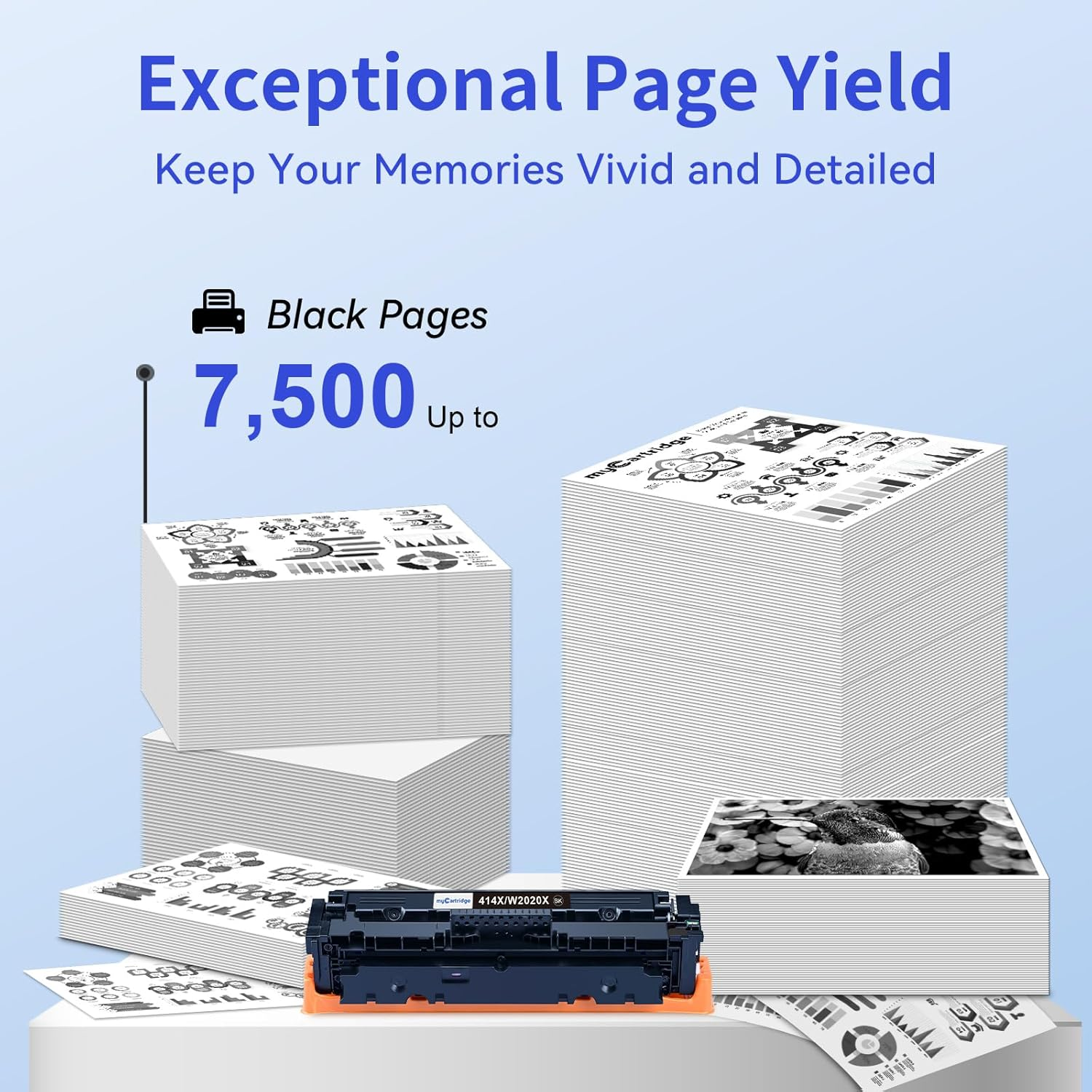 414X Toner Cartridges High Yield (With Chip) Compatible Replacement for HP 414X 414A for Color Laserjet Pro MFP M479Fdw M479Fdn M479Dw Pro M454Dw M454Dn M479 M454 Printer Ink W2020X W2020A (1 Pack) image number 3