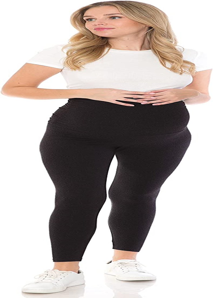 Leggings Depot Women'S Maternity Leggings over the Belly Pregnancy Casual Yoga Tights