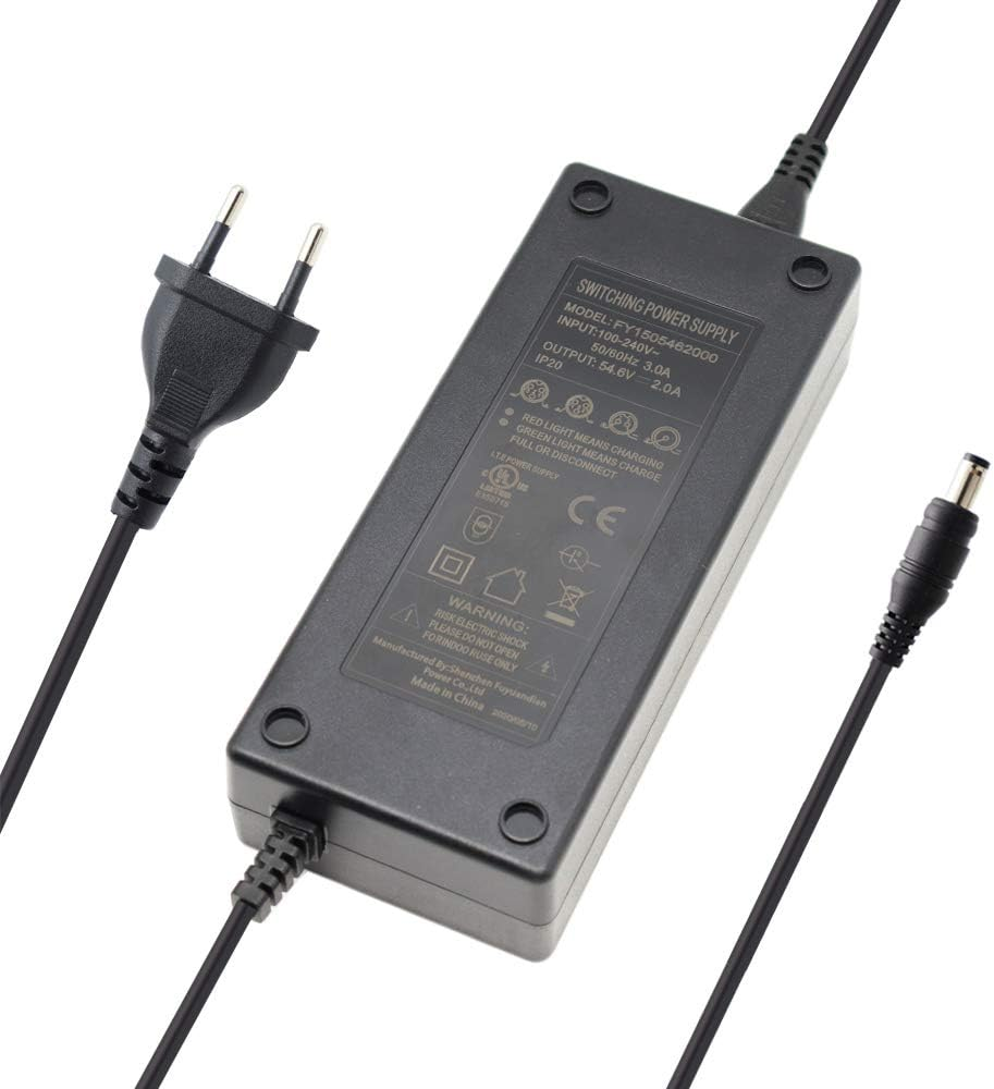 Abakoo Charger Power Supply Power Adapter Charging Cable 100-240 V AC to DC 54.6 V 2A for 48 V Batteries Charger for Li-Ion Battery