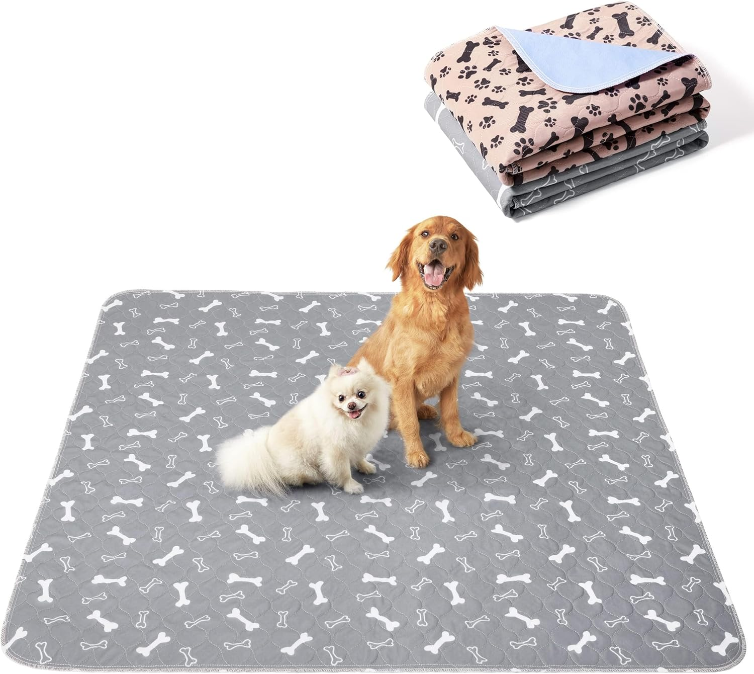 Eterish Reusable Washable Pee Pads for Dogs Large/Extra Large 36'' X 41'' 2 Pack, Absorbent Pet Puppy Dog Training Pads Non-Slip, Waterproof Whelping Potty Pads for Dogs Leak-Proof
