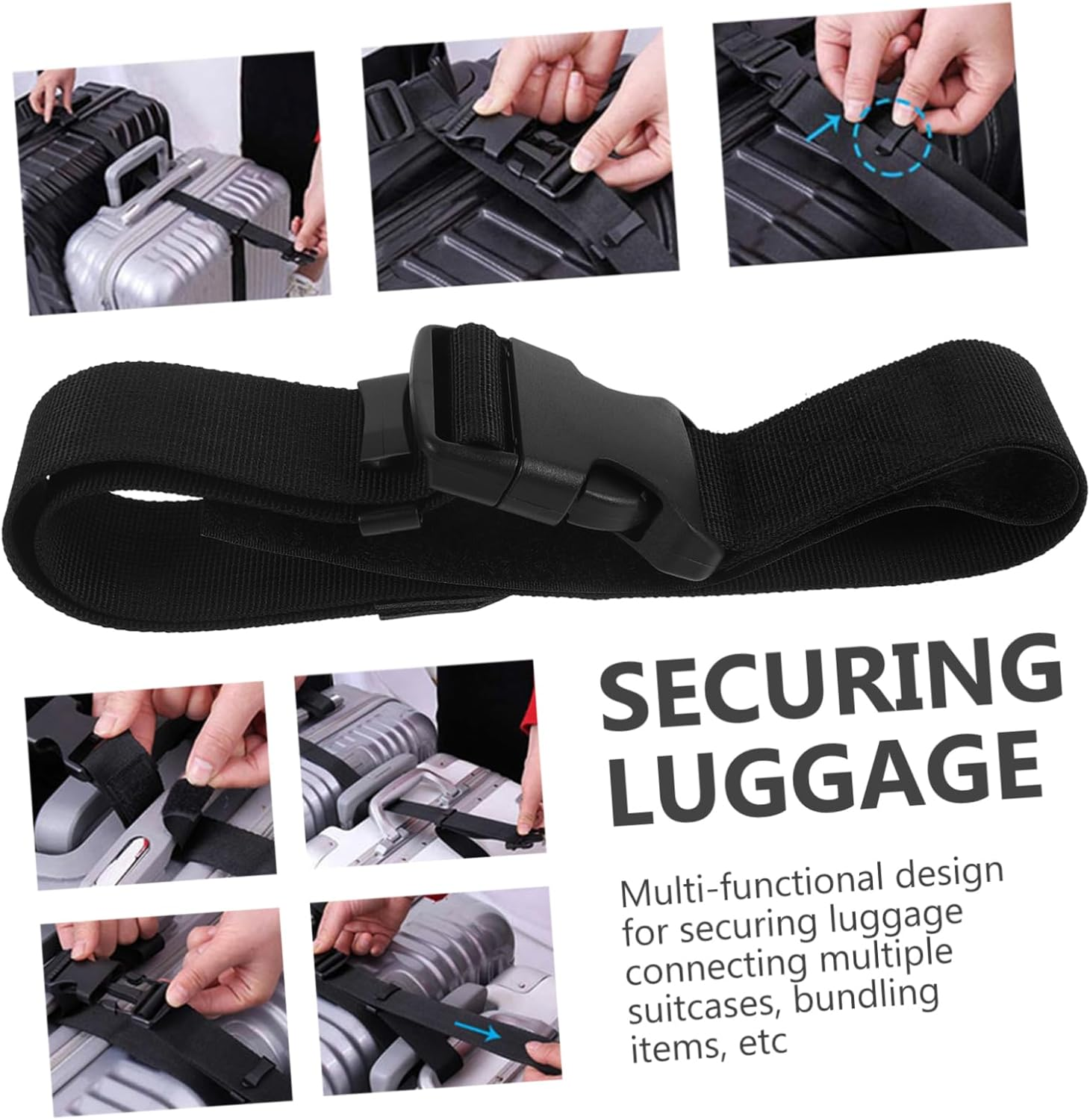 Yardenfun Luggage Connector Straps for Suitcases Adjustable Travel Strap Buckle Belt Lashing for Tie down for Multiple Suitcases Cargo image number 2