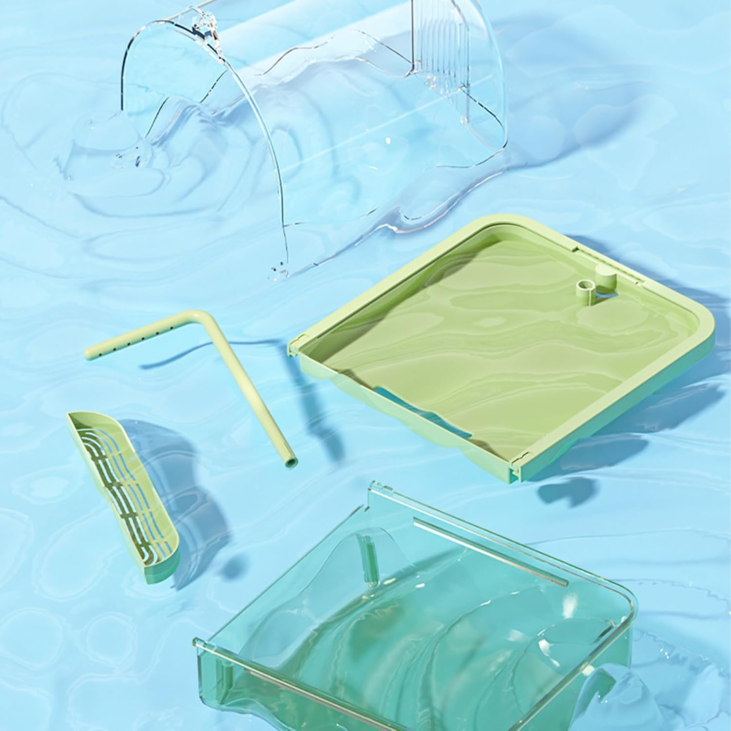 Automatic Bird Baths for Cage 22.5X20X26Cm Parakeet Bath Stand Bathtub with 2 Modes Shower Cage Accessory for Pet Birds Conure Budgies Cockatiels Lovebird image number 5