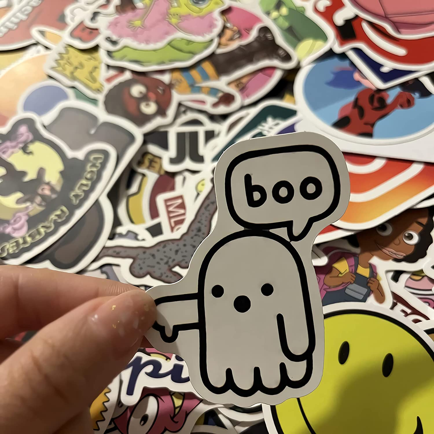 300PCS Cartoon Stickers, Vinyl Waterproof Stickers for Laptop,Bumper,Skateboard,Water Bottles,Computer,Phone,Cartoon Anime Stickers for Kids Teens Adult