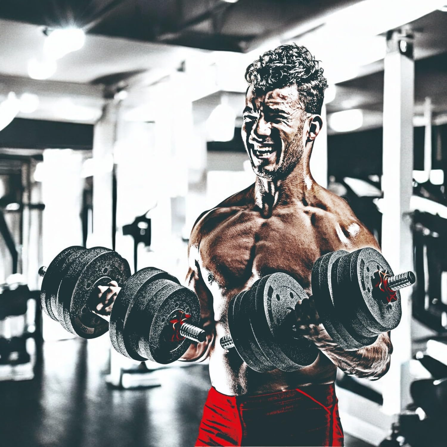 La-Vie Mega Dumbbells, 22.0 Lbs (10 Kg), 44.1 Lbs (20 Kg), Variable Dumbbell Set, Muscle Training, Training image number 5