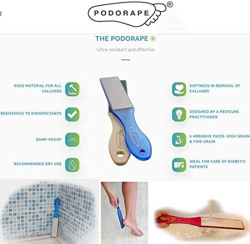 PODORAPE Professional Podiatry File for Corns & Callus Works on Very Dry Skin (France) Lilac