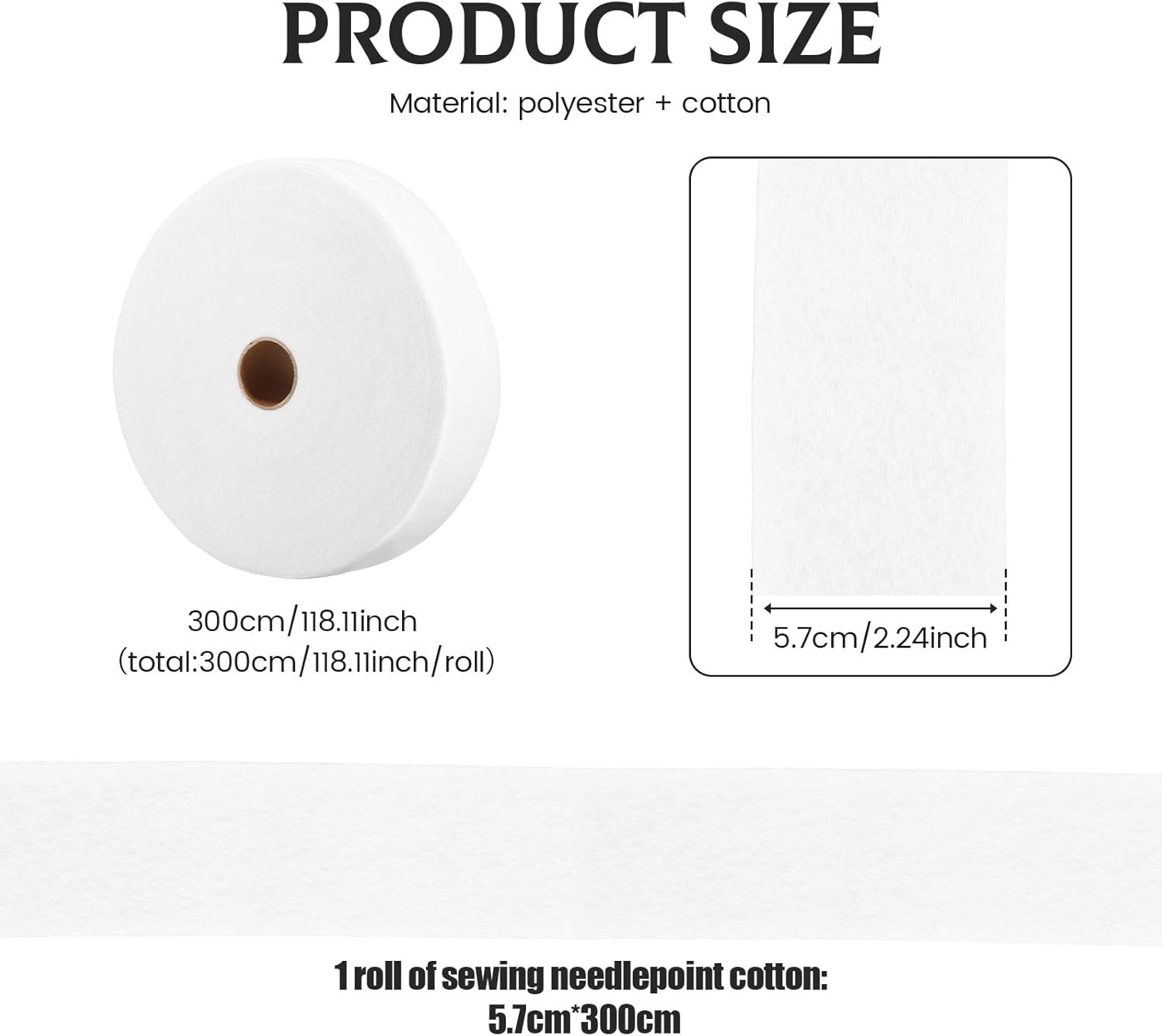 3 Rolls Jelly Roll Batting Strip Polyester Cotton Batting Jelly Roll White Quilt Batting Roll Flexible Quilt Batting for Jelly Roll Rugs, Throw Rugs,Braided Rug, Batting Strips image number 6