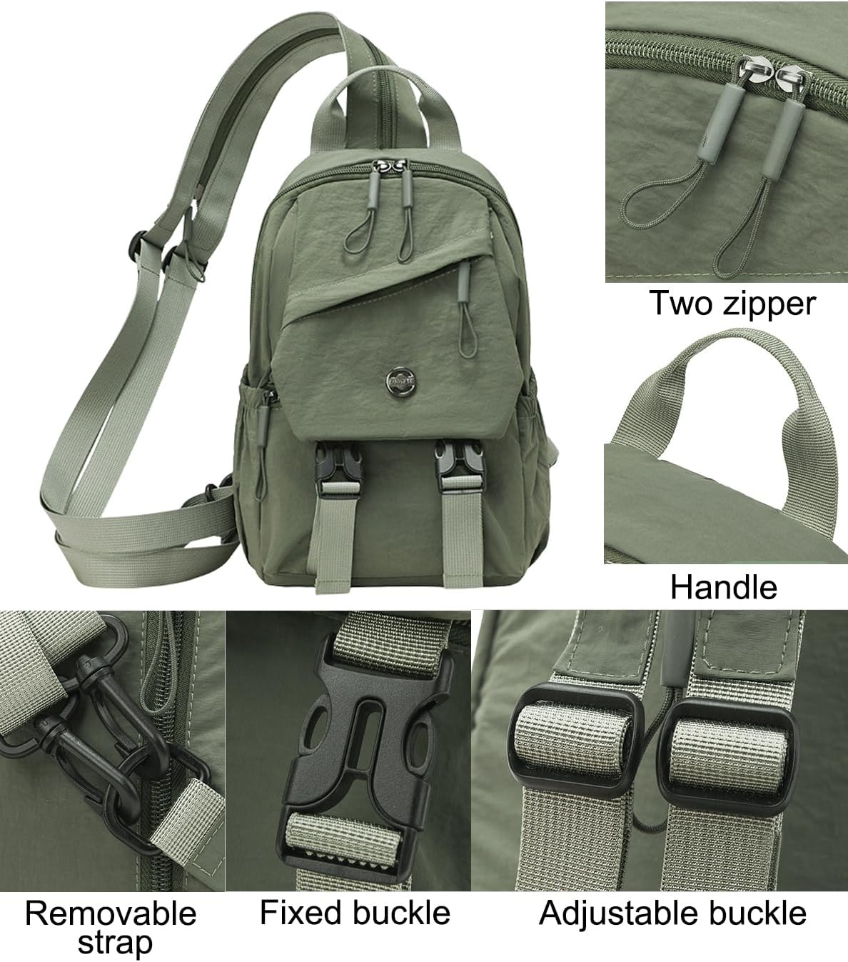 Sellerfun Durable Nylon Workwear Backpack for Men Women Casual Outdoor Travel Rucksack