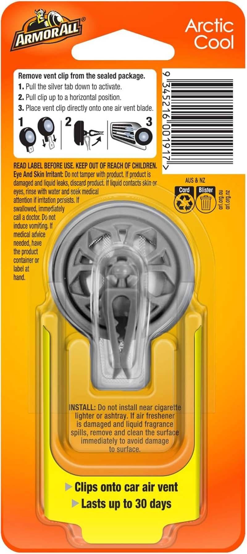 Armor All AMAIRAC1/6AU Membrane Air Freshener, Arctic Cool