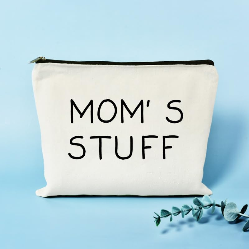 Mom Gift from Daughter Son Mom&rsquo;S Stuff Canvas Cosmetic Bag Purse image number 3