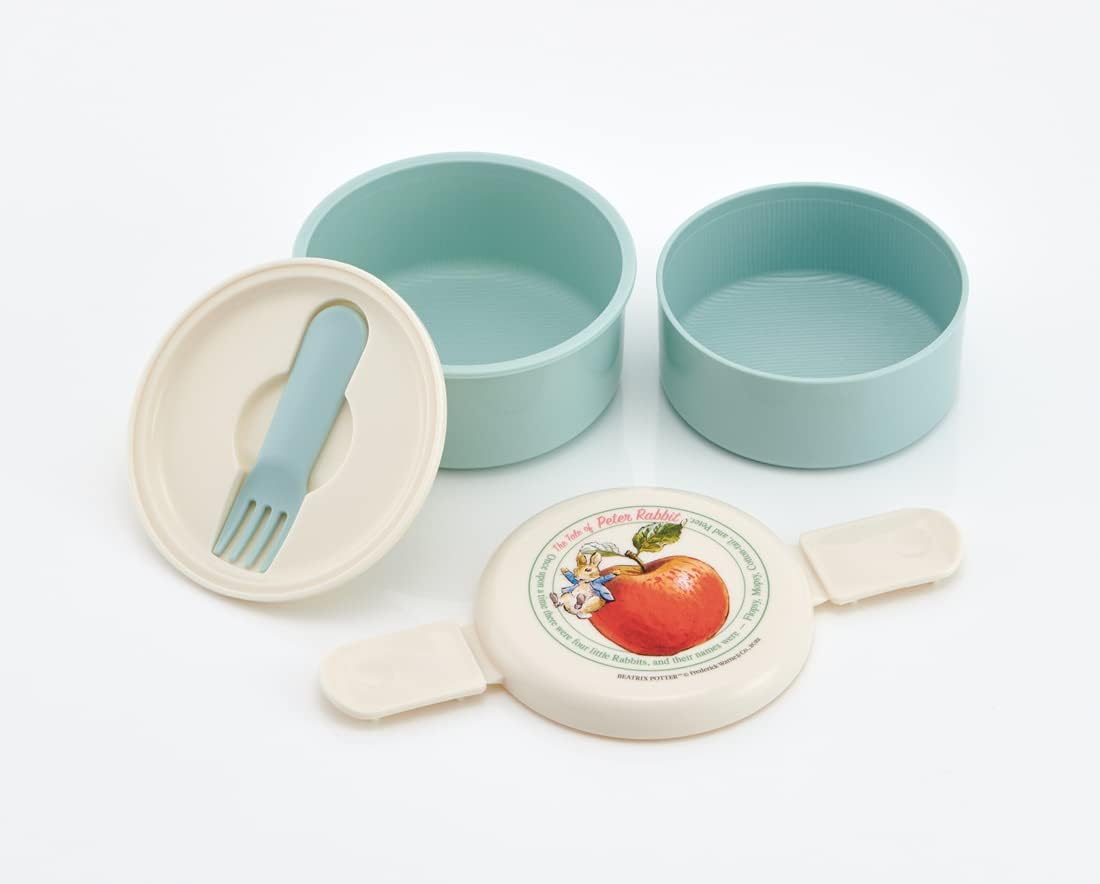 Skater ONWR1AG-A Peter Rabbit Lunch Box, 16.9 Fl Oz (500 Ml), 2-Tier, Round, Antibacterial, Made in Japan - 500Ml image number 4