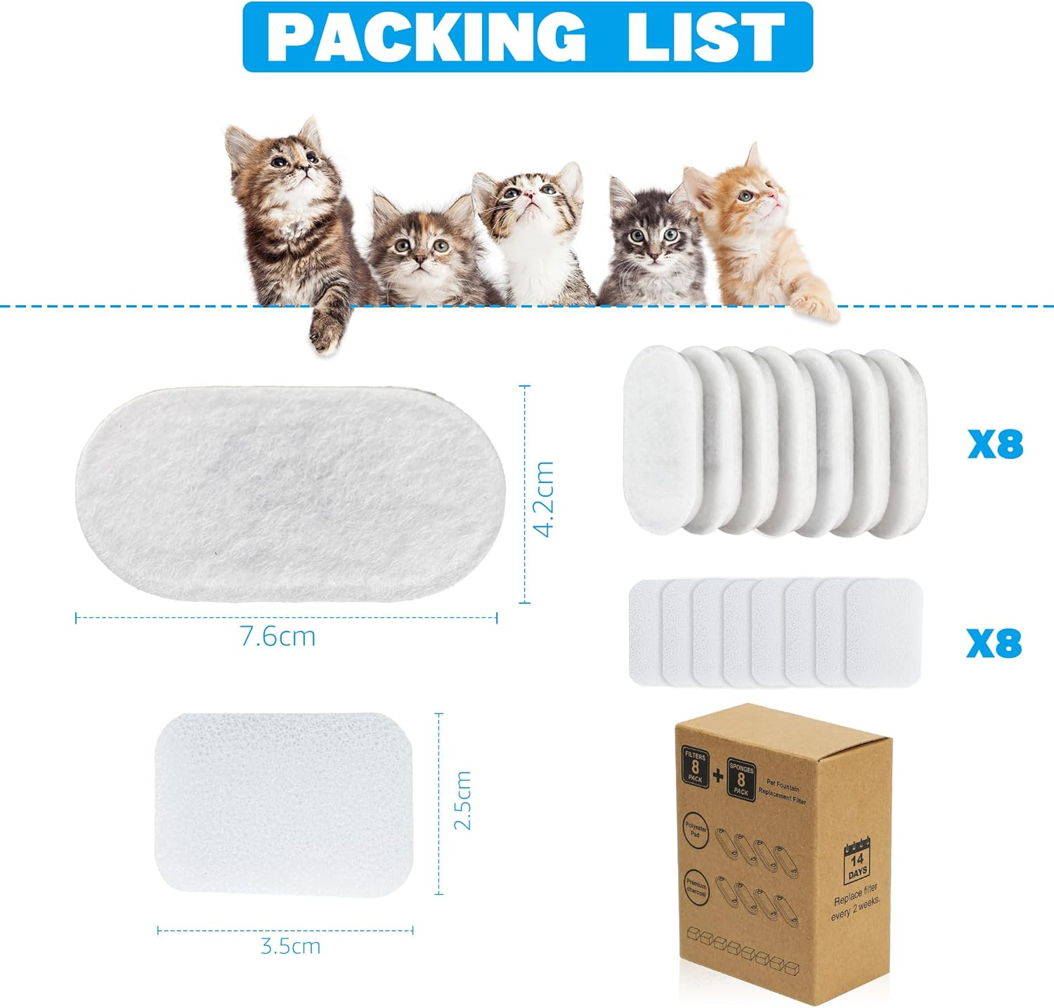 MIXC Filter for Cat Fountain Pack of 8 image number 2