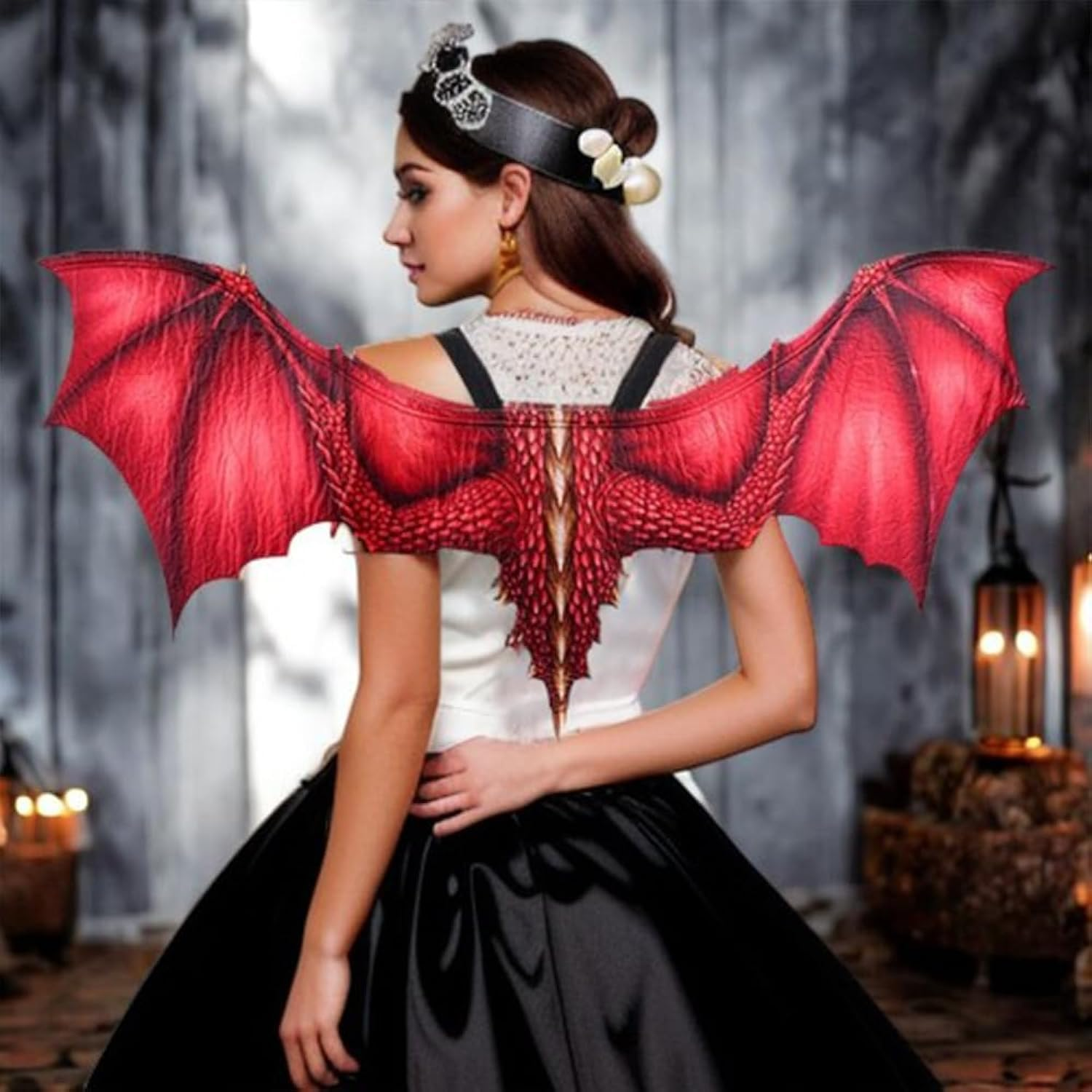 ZHER-LU Dragon Costume Wings Dragon Cape Wings for Adult, Halloween Mardi Gras Cosplay Accessory for Adult