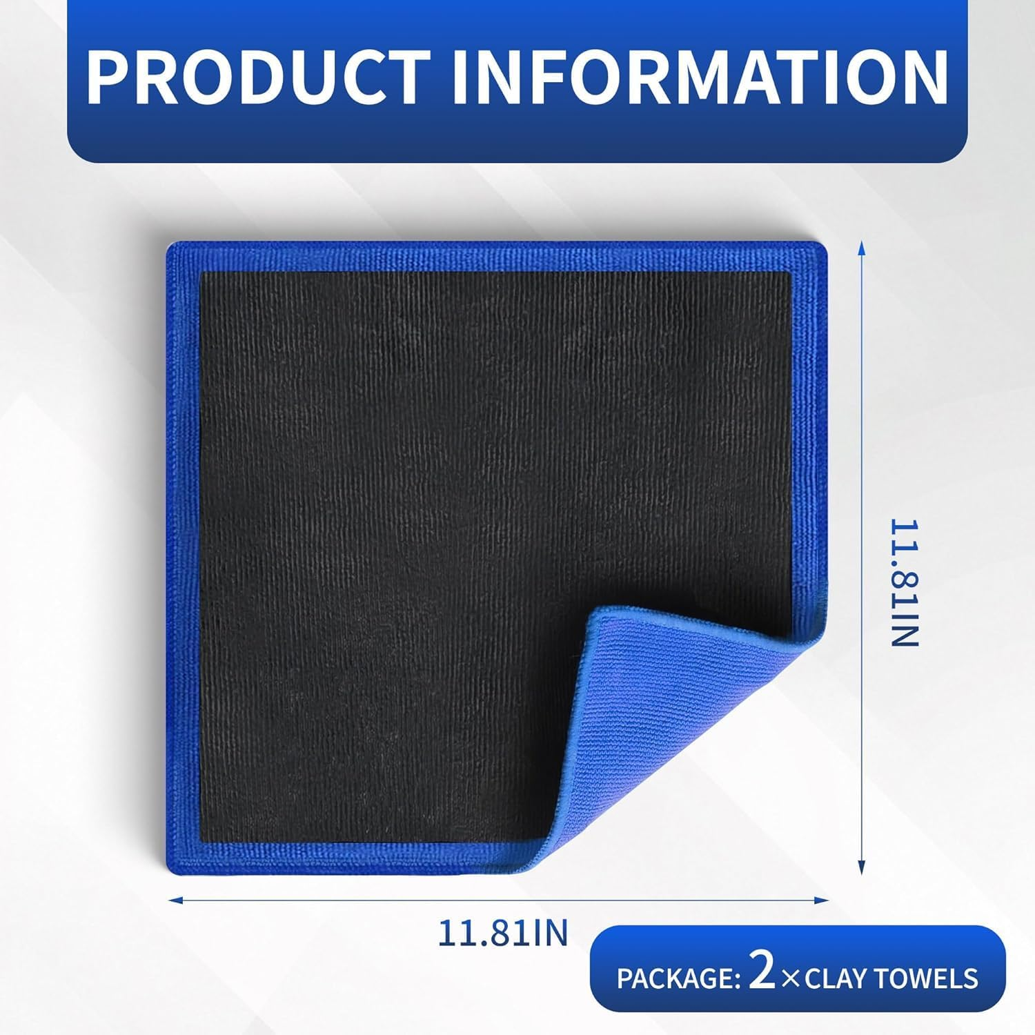 Car Clay Bar Towel Cloth, Car Clay Decontamination Mitt Towel, 2-Piece Set, Auto Care Clays Mitt Towel, Reusable Vehicle Washing Clays Towels Polishing Rags for Cars image number 2