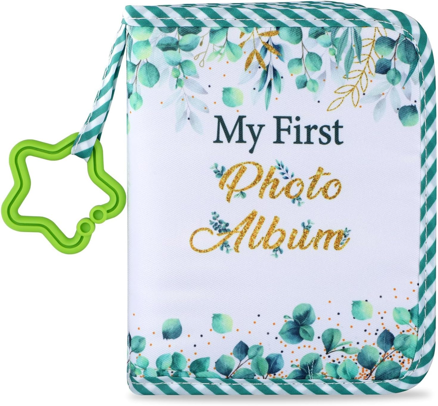 Baby'S My First Family Album Soft Photo Cloth Book Eucalyptus My First Book of Photos Greenery Baby Memory Album Gift Holds 4X6 Pictures for Babies Newborn Toddler & Kids Baby Shower