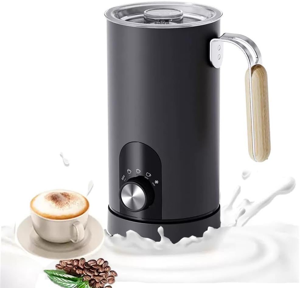 Electric Milk Frother and Steamer with Hot/Coldsettings, 5 Modes & Eco Coating Effortless Cleaning, Creates Silky Smoothfoam for All Coffee Types Black image number 3