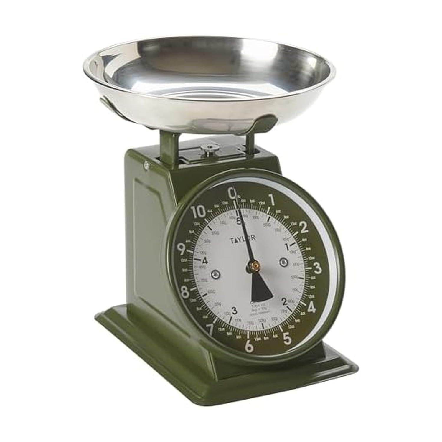 Taylor Mechanical Kitchen Weighing Food Scale with Bowl, Weighs up to 11Lbs, Measures in Grams and Ounces, Food Scales for Kitchen, Green