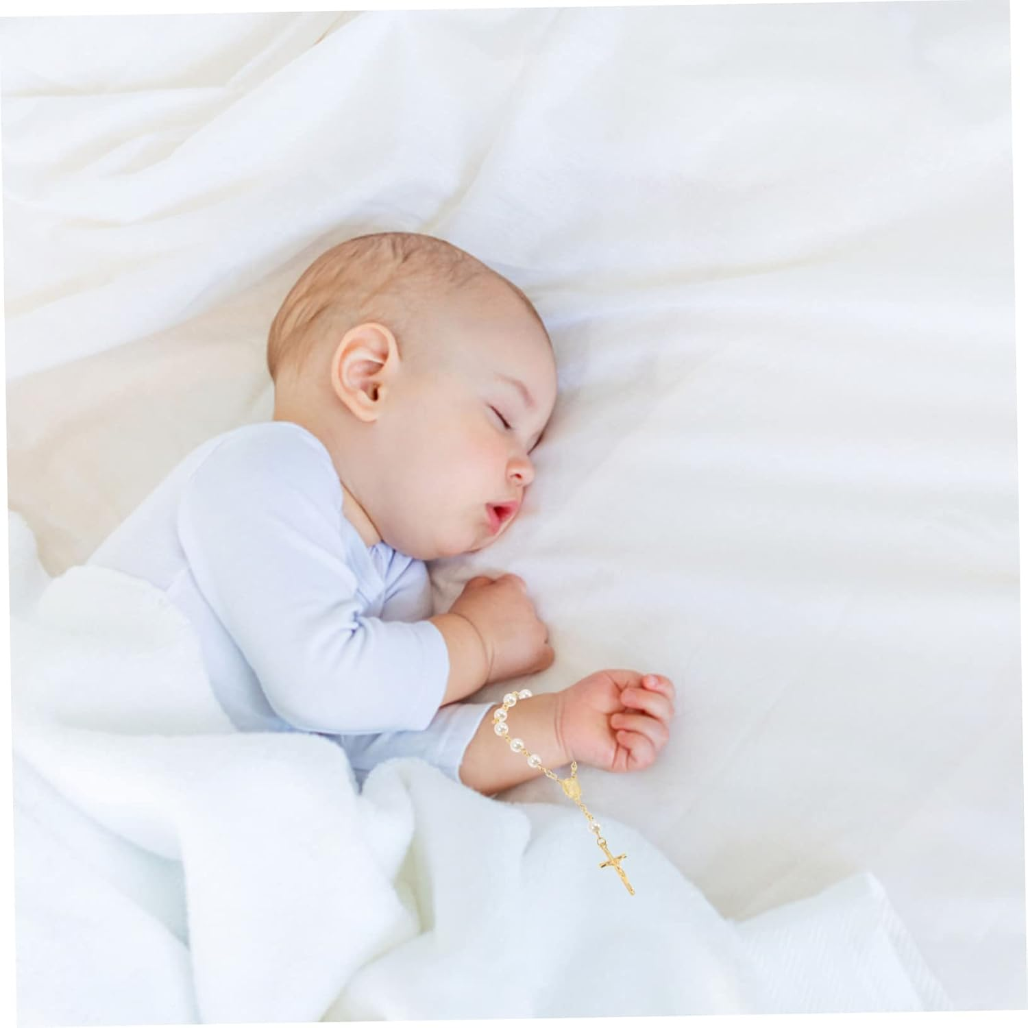 KOMBIUDA 6Pcs Rosary Cross Bracelet Finger Rosaries for Shower Boys Unique Baptism Favors Christian Elegant Party Accessories image number 5