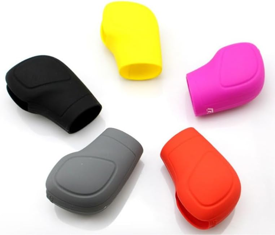 2 PCS Car Gear Shift Knob Cover, Elastic Silicone Anti-Slip Automatic Knob Gear Stick Protector, Universal Car Accessories Handbrake Shifter Cover for Men Women (Red, 8 * 5.6CM) image number 2