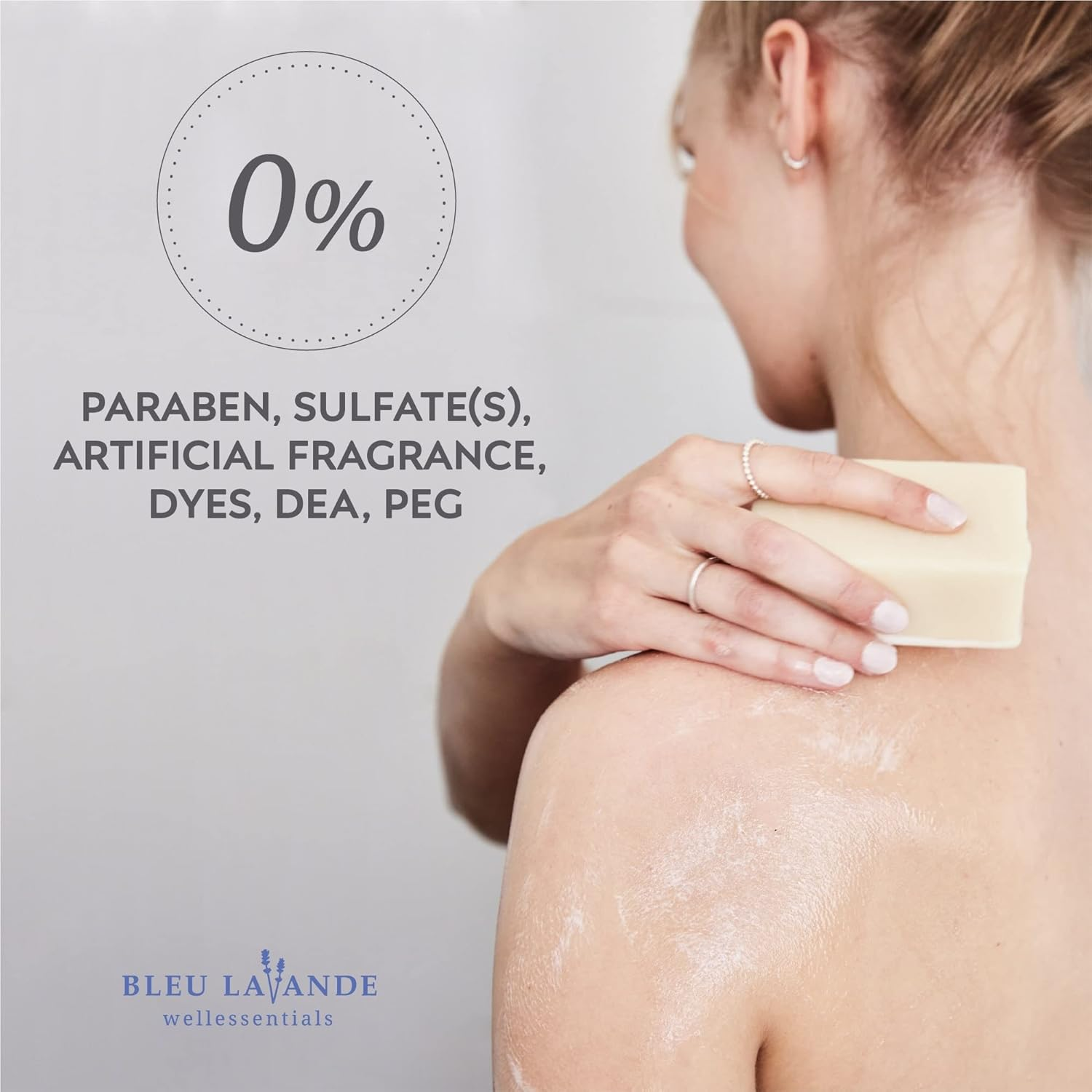 Bleu Lavande Natural Handmade Lavender Soap 2 Pack &ndash; Made with Certified Essential Oil &ndash; Vegan & Cruelty-Free &ndash; No Sulfates &ndash; No Artificial Fragrances image number 3