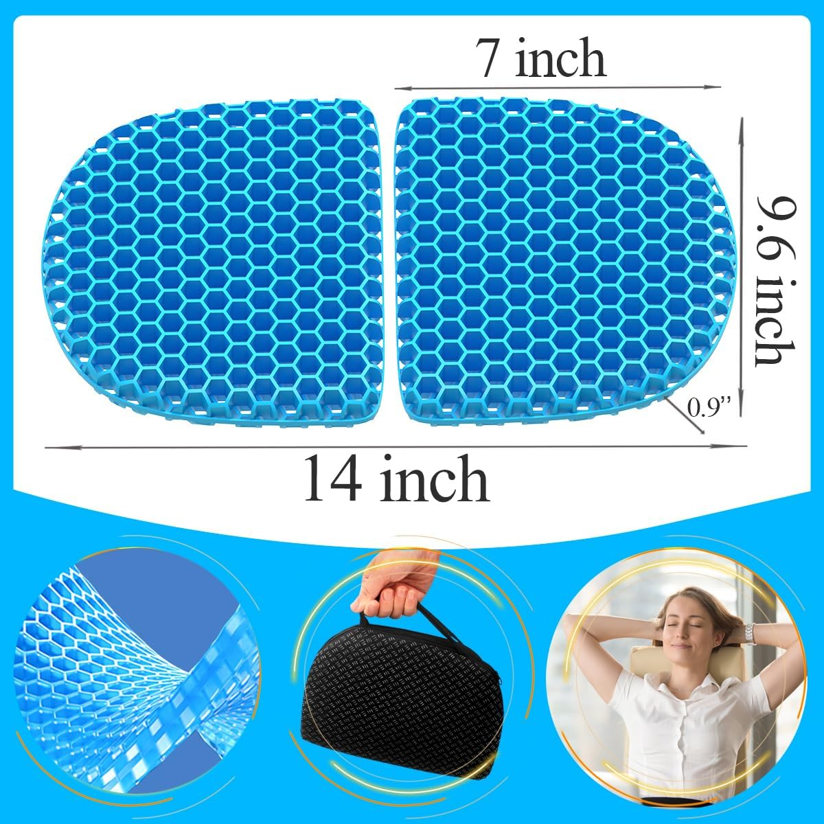 Seotin Small Travel Seat Cushion 14-Inch Semicircle Portable Airplane Seat Cushion Foldable Cushion for Camping Seats (Semicircle Mini)