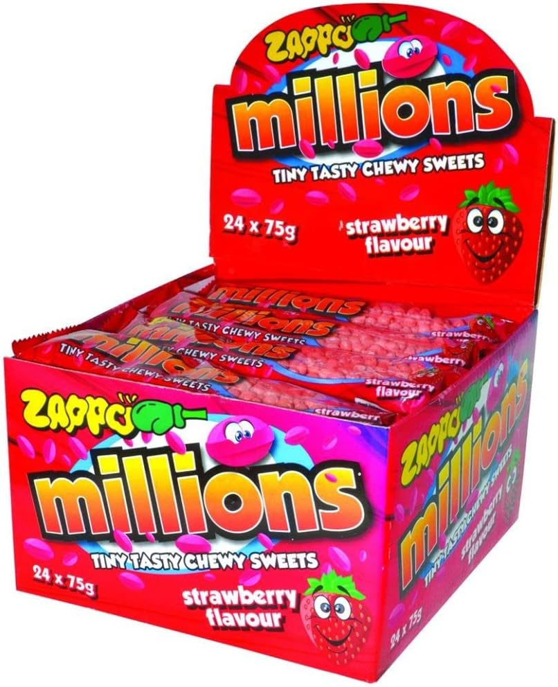 Zappo Millions Straw Candy 75 G (Pack of 24)