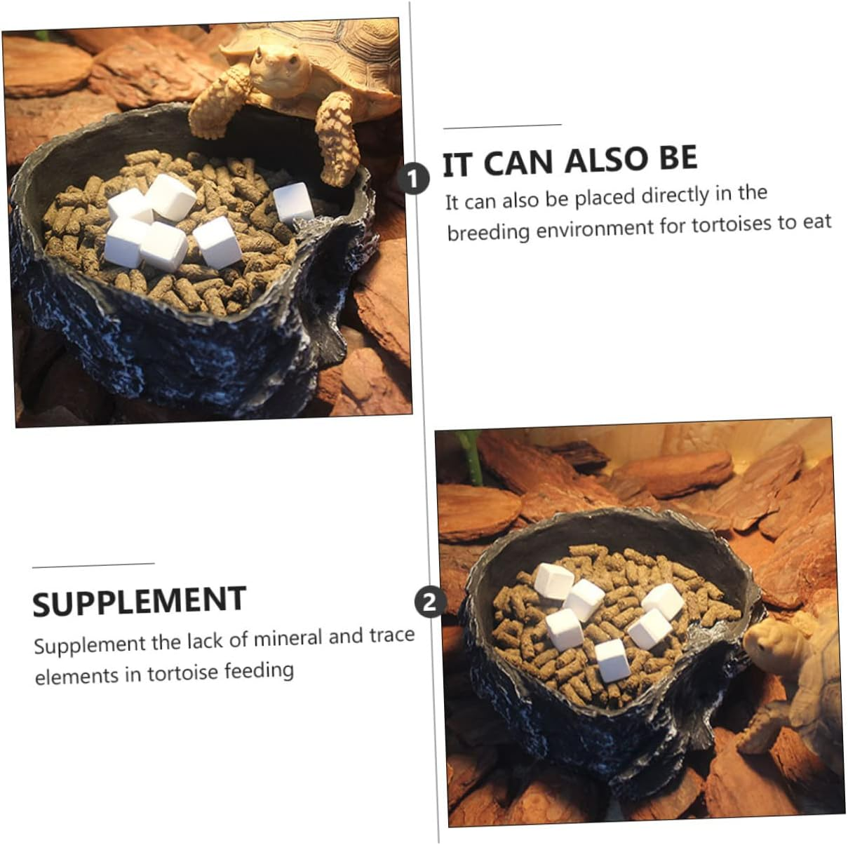 COLLBATH 12Pcs Turtle Tank Calcium Stone Natural for Aquarium Water Conditioning Safe for Reptiles Tortoises and Aquatic Pets image number 2