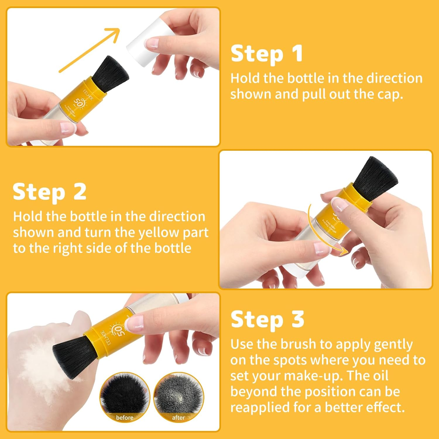 Powdered Sunscreen for Scalp, Oil Control Natural Matte Finish, Lasting Lightweight Breathable, Suitable for All Skin Types(0.28 Oz)