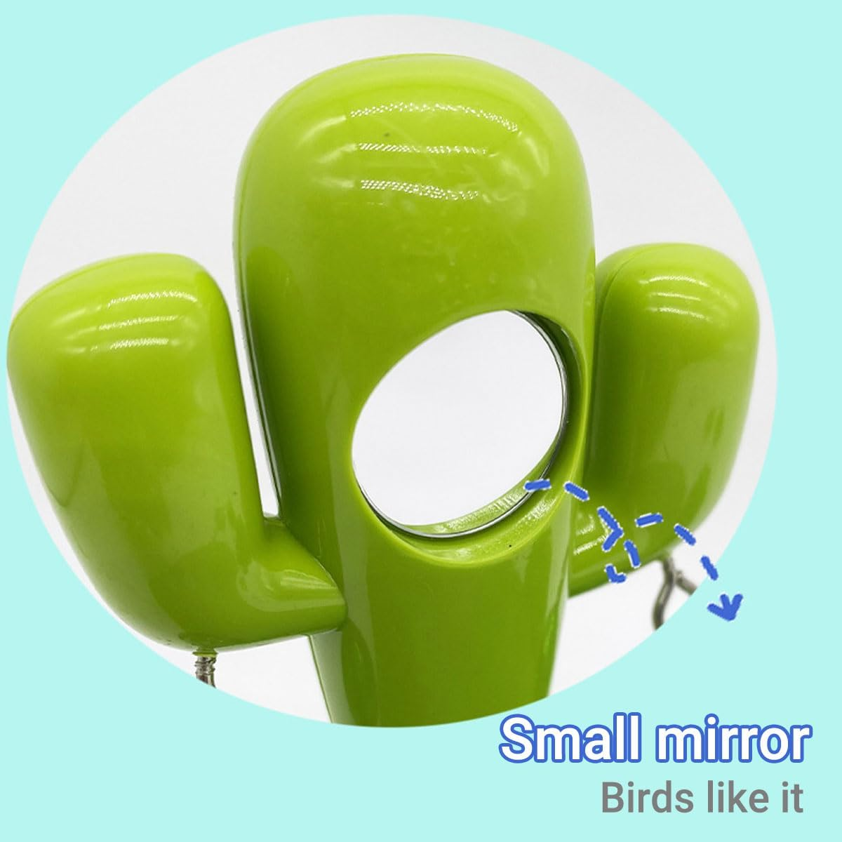 AIMALL Natural Bionic Bird Perch Platform with Bell & Mirror, Parrot Cage Toy - Non-Slip Large Nut Design, Chewable Play Stand for Parakeets, Cockatiels & Small Birds image number 5