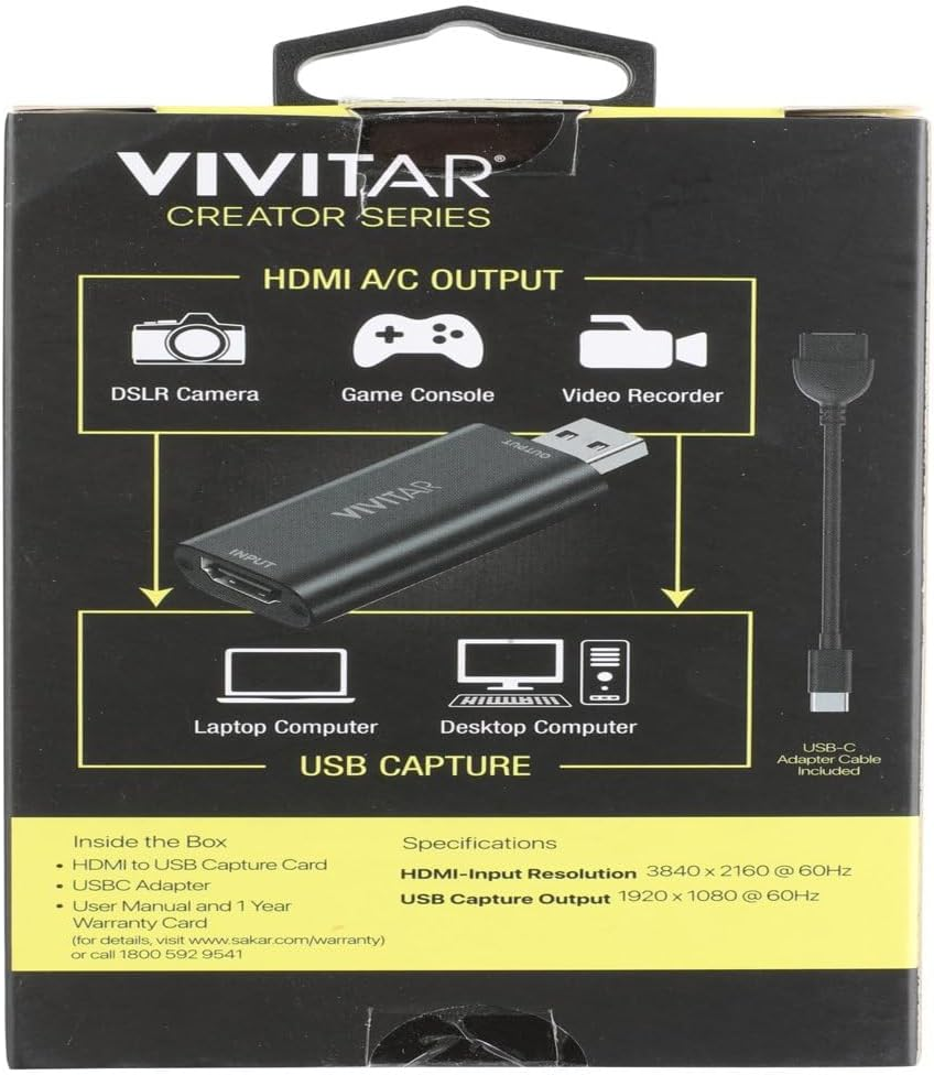 Vivitar VIVRW7310 HDMI to USB Capture Card image number 2