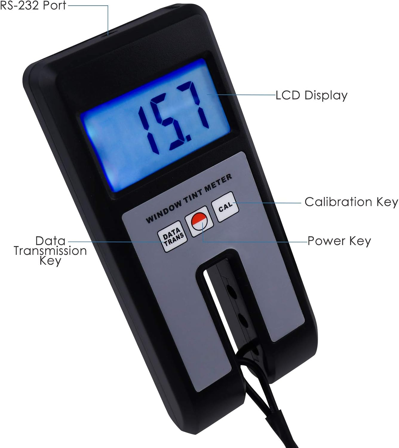 Window Tint Film Coating Visual Light Transmission VLT Transmittance Glass Thickness Haze Checker Meter Tester Sensor for All Kinds of Transparent Translucent Automobile Aerospace Glass Plastic Sheet image number 1