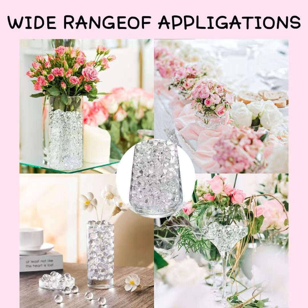 40000 PCS Water Beads, Water Gel Beads for Vases, Wedding Decorations, Waterbeads, Crystal Beads,Water Kit for Vase Filler, Plant, Wedding and Home Decoration (Transparent Color)