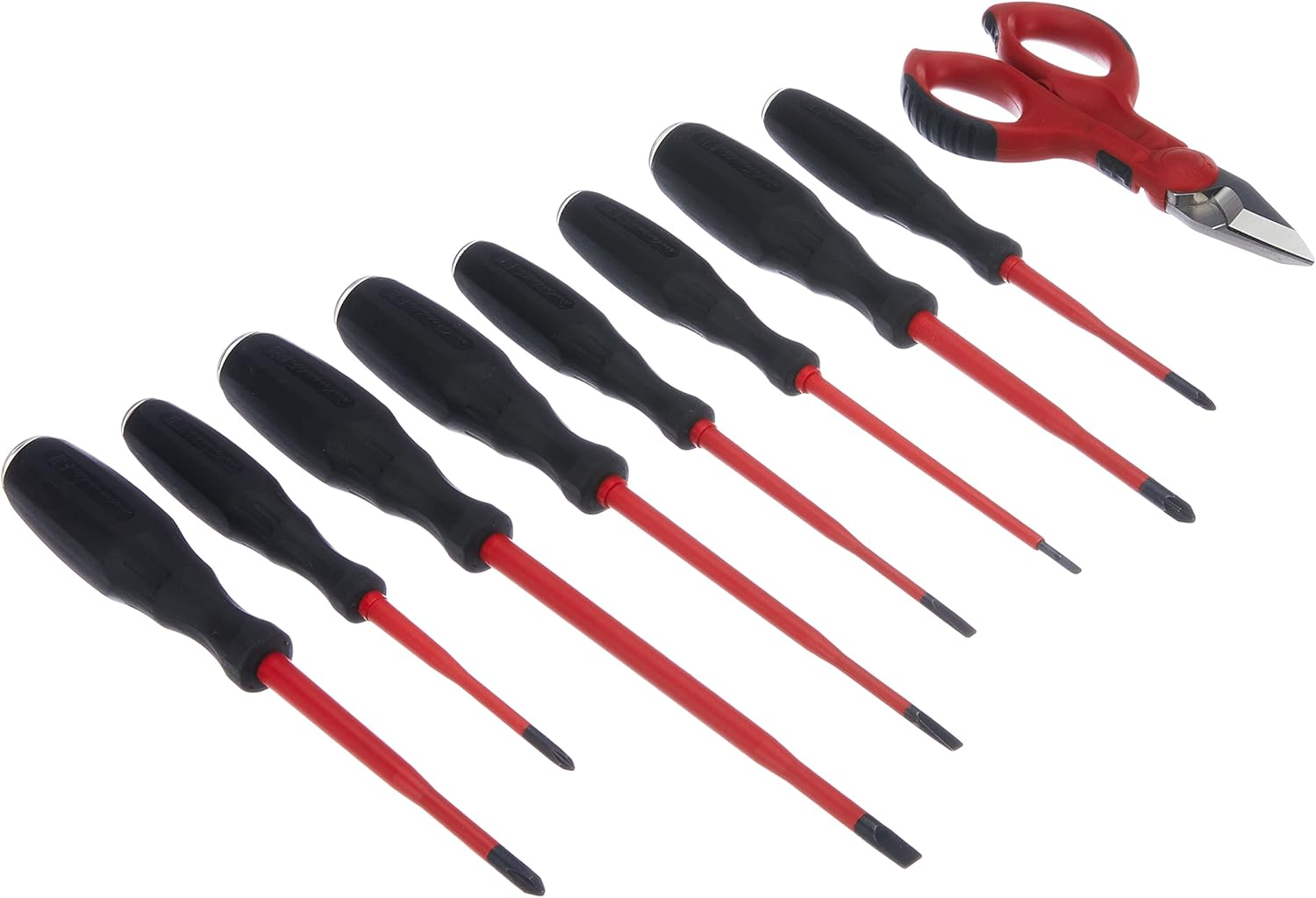 Intercable AO1714 Set of 8 Screwdrivers with F1 Scissors, Red