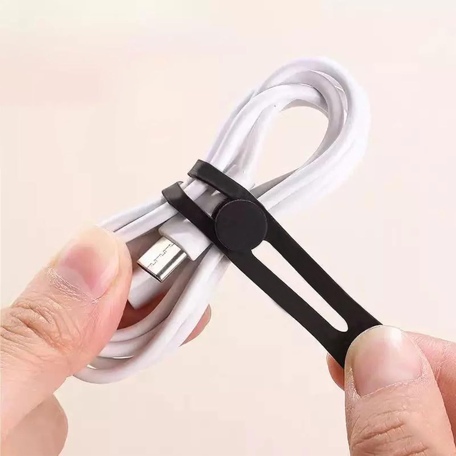 BGENHPON 10Pack Silicone Cable Ties Reusable Cord Holder Straps, Flexible Adjustable Wire Wrapper with Locking Clasp, Tangle-Free Charger Cable Organizer for Office Home Travel​ image number 4