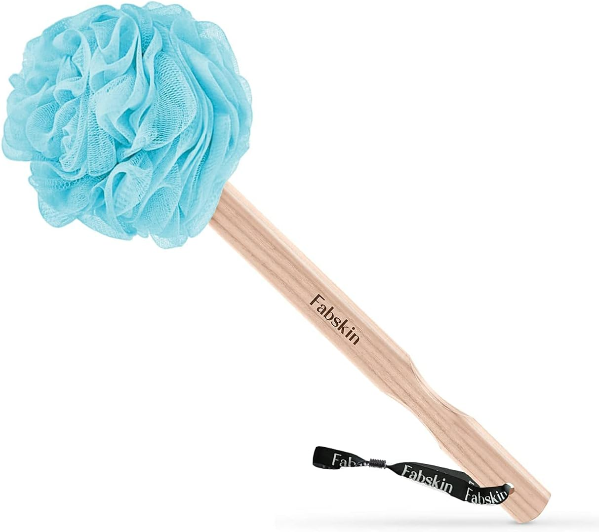 FABSKIN Luxury Bath Loofah Duo Pack | Peach | Loofah for Men and Women | Bath Brush Body Back Scrubber with Wooden Handle for Bathing with round Loofah | Made in India (Blue) image number 1