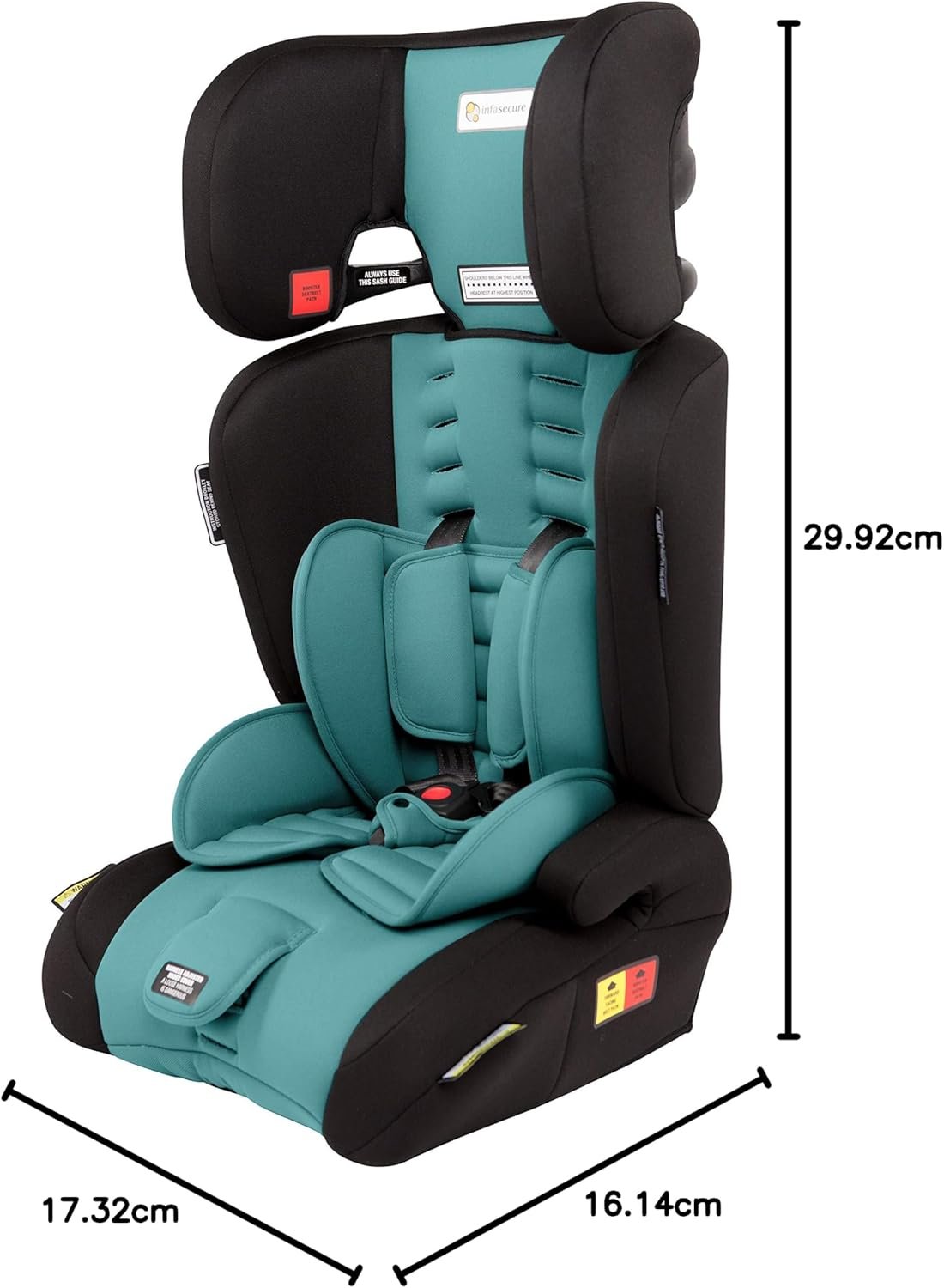 Infasecure Visage Astra Convertible Booster Seat for 6 Months to 8 Years, Aqua (CS7313) image number 5