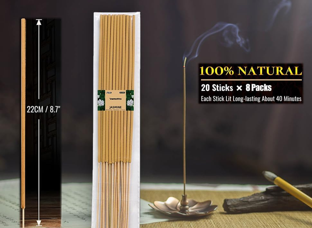 Vamotto 160 Pcs Incense Sticks, 100% Pure Organic Natural Hand Rolled Free from Chemicals-For Church,Aroma Therapy,Relaxation,Incense for Air Purifier, Mind & Spirit (Mixed) image number 2