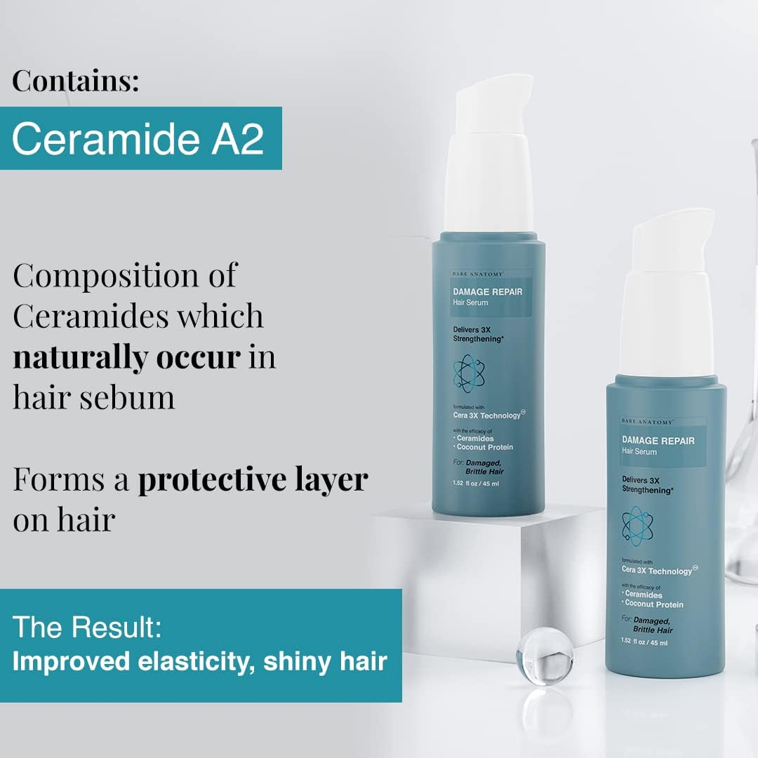 Bare Anatomy Damage Repair Shampoo and Hair Mask and Serum Kit | Repairs Damaged Weak & Dry Hair | Sulphate & Paraben Free | Women & Men | (8.4 Oz + 8.4 Oz + 1.6 Oz) image number 4