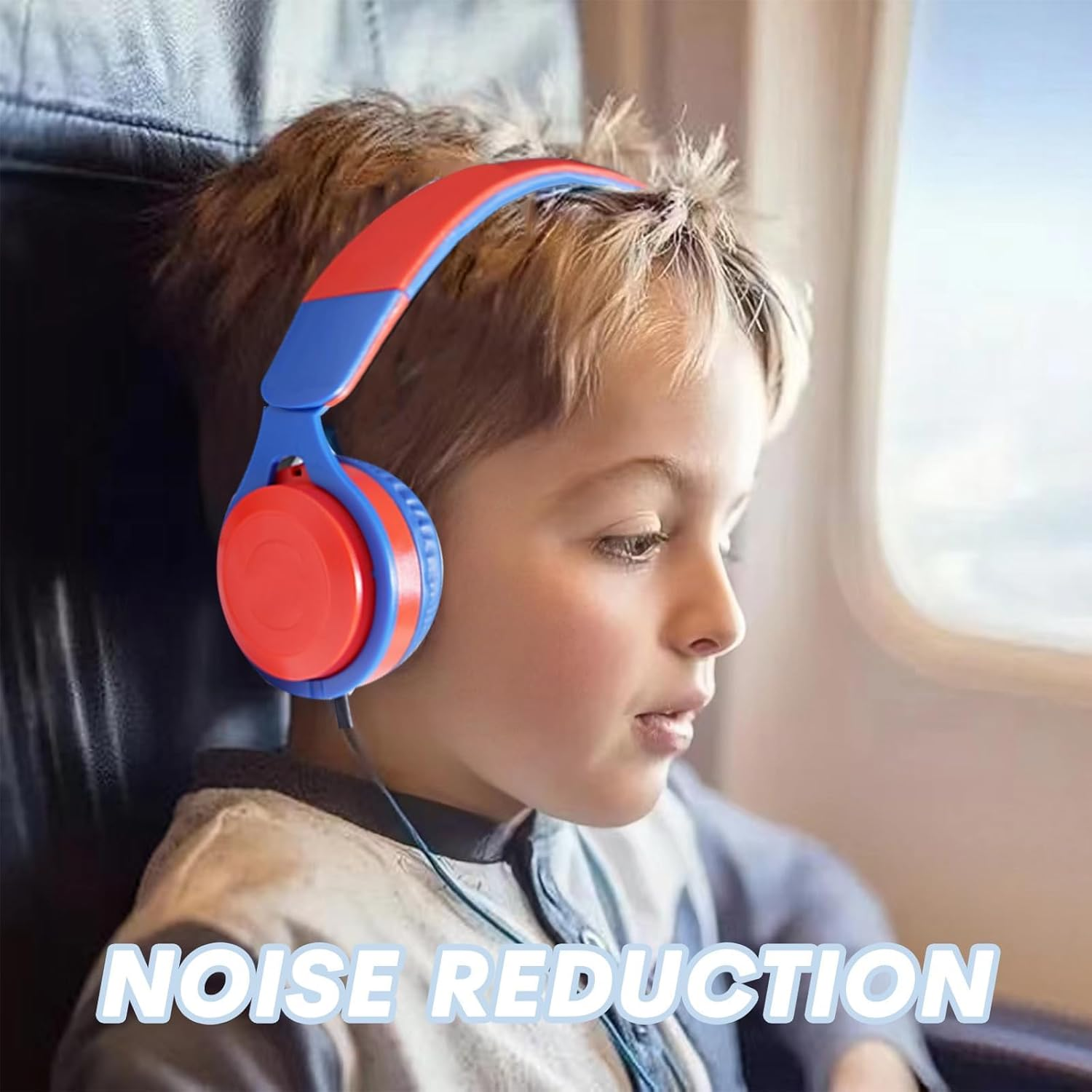 Children'S Headphones with Cable over Ear Children'S Headphones Wired Earphones Headphones for Children over Ear Adjustable Headband Foldable Adjustable Headphones with Volume Limiter for School - Pink image number 3