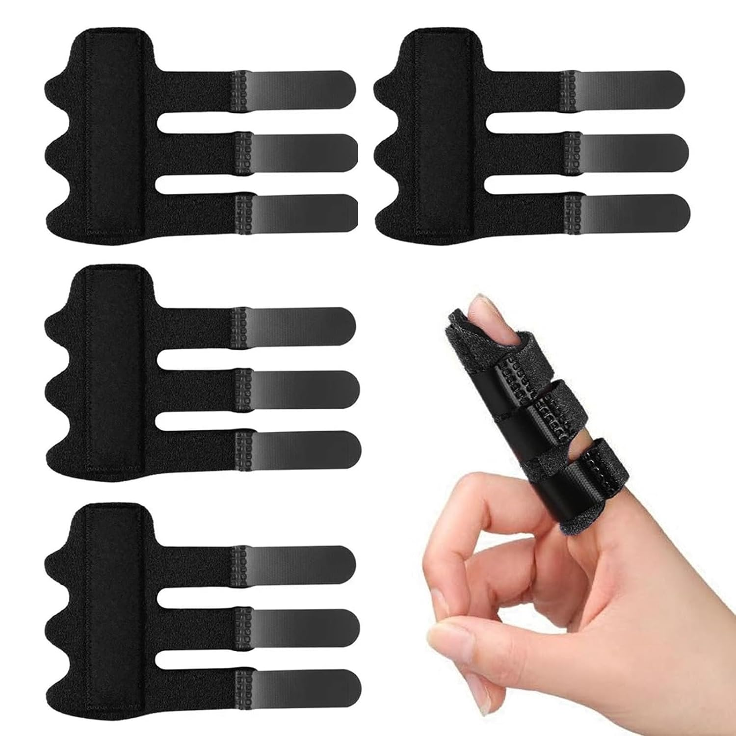 Finger Splint - 4 Pcs Trigger Finger Splints Brace for Broken Finger Protection, Knuckle Immobilization, Straightening Arthritis Pain Relief image number 2