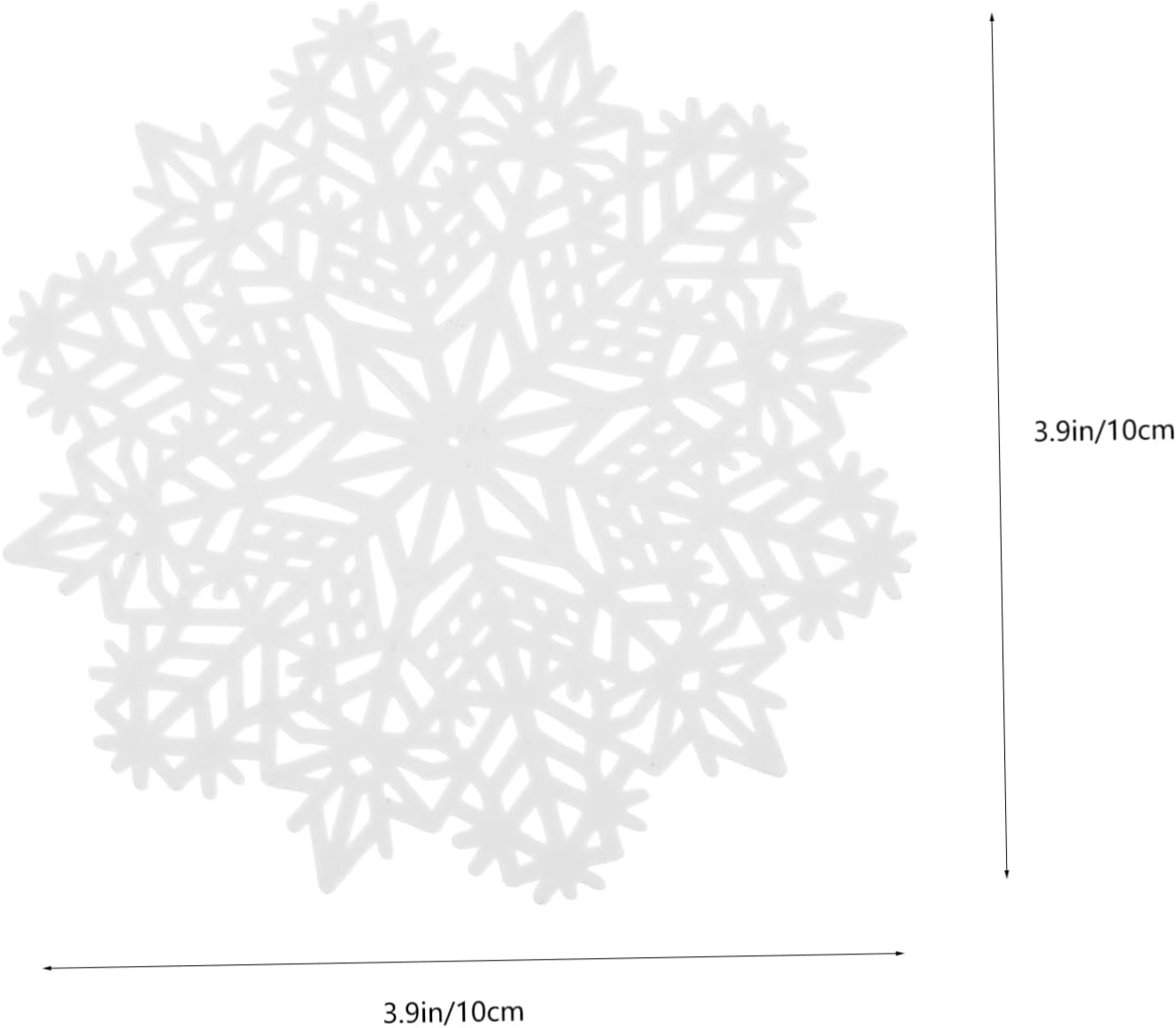 SHOWERORO 6Pcs Christmas Cup Mats White Snowflake Shape Coasters Thermal Insulation Placemat Non-Skid Desk Topper Decorative Cup Cushion for Kitchen Dining Table image number 4