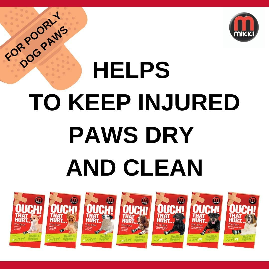 Mikki Dog, Puppy Hygiene Protective Dog Boot - Helps Keep Injured Paws Dry and Clean - Size 1 image number 3