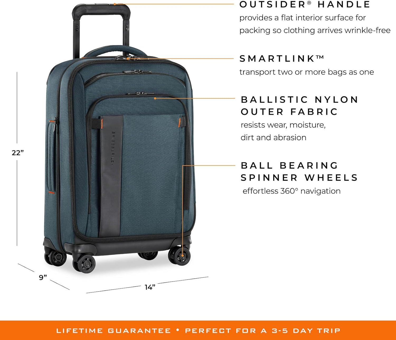 Briggs & Riley Medium 22&rdquo; Expandable Spinner Carry-On Luggage with Phone Charging Port image number 4