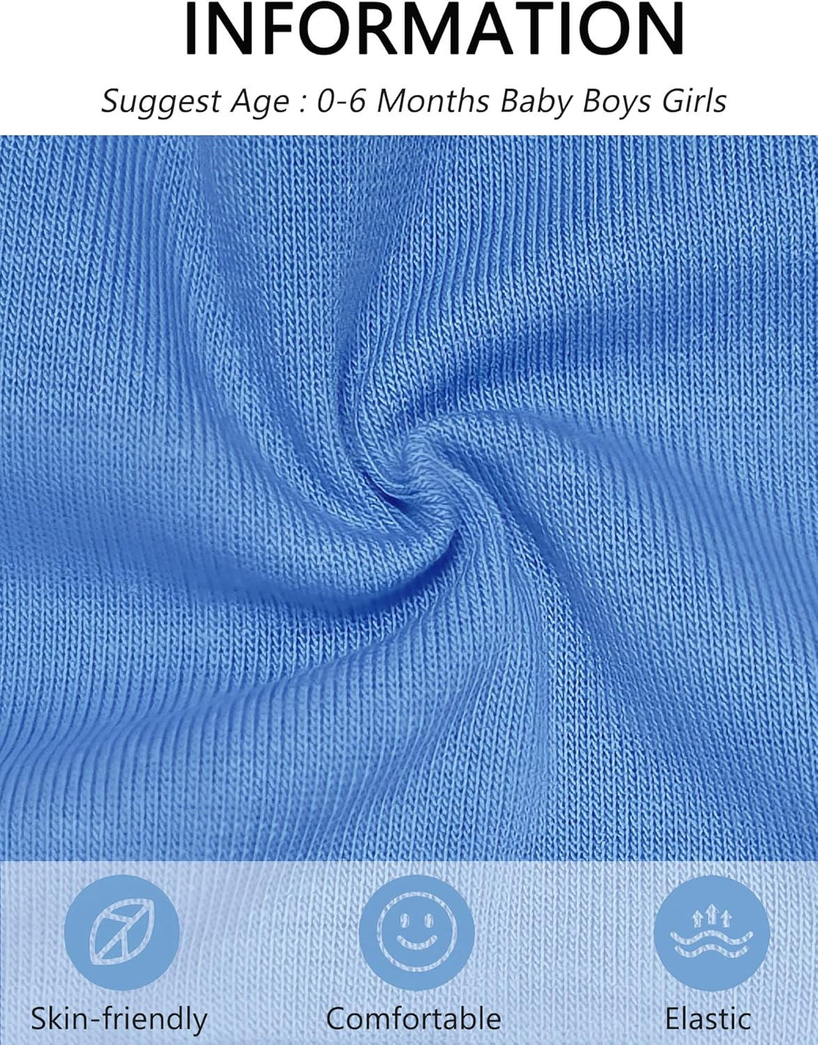 SEAUR Baby Cotton Hat, Mittens, Caps and Socks Set - Newborn Infant Hospital Hats and Mitten Set - Cute Beanie image number 1