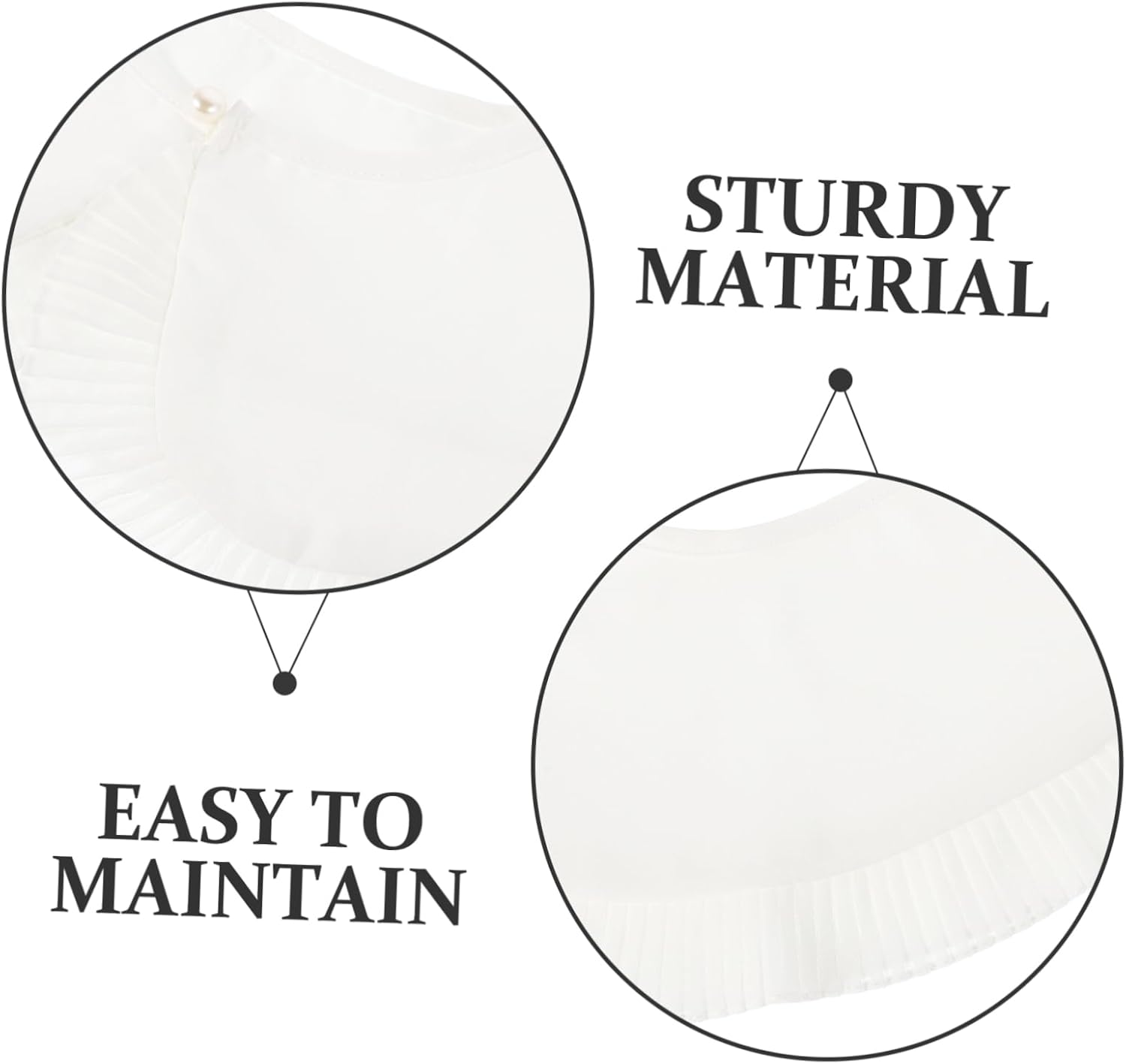 ANDRESLAD Shawl Fake Collar Polyester Removable Shirt Collar for Women Enhancing Look Occasions White image number 4