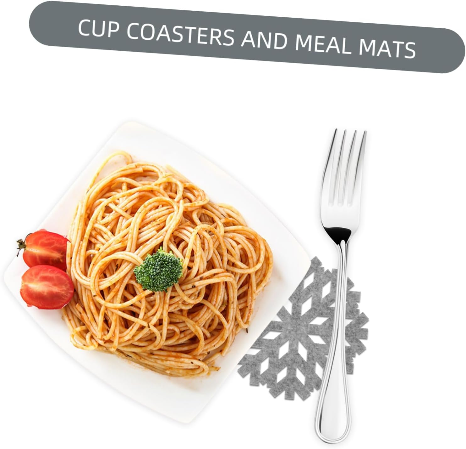 CHILDWEET 20Pcs Snowflake Coasters for Christmas Pot Separators for Kitchen Hot Pads for Dining Table Protection Modern Decor - Grey image number 6