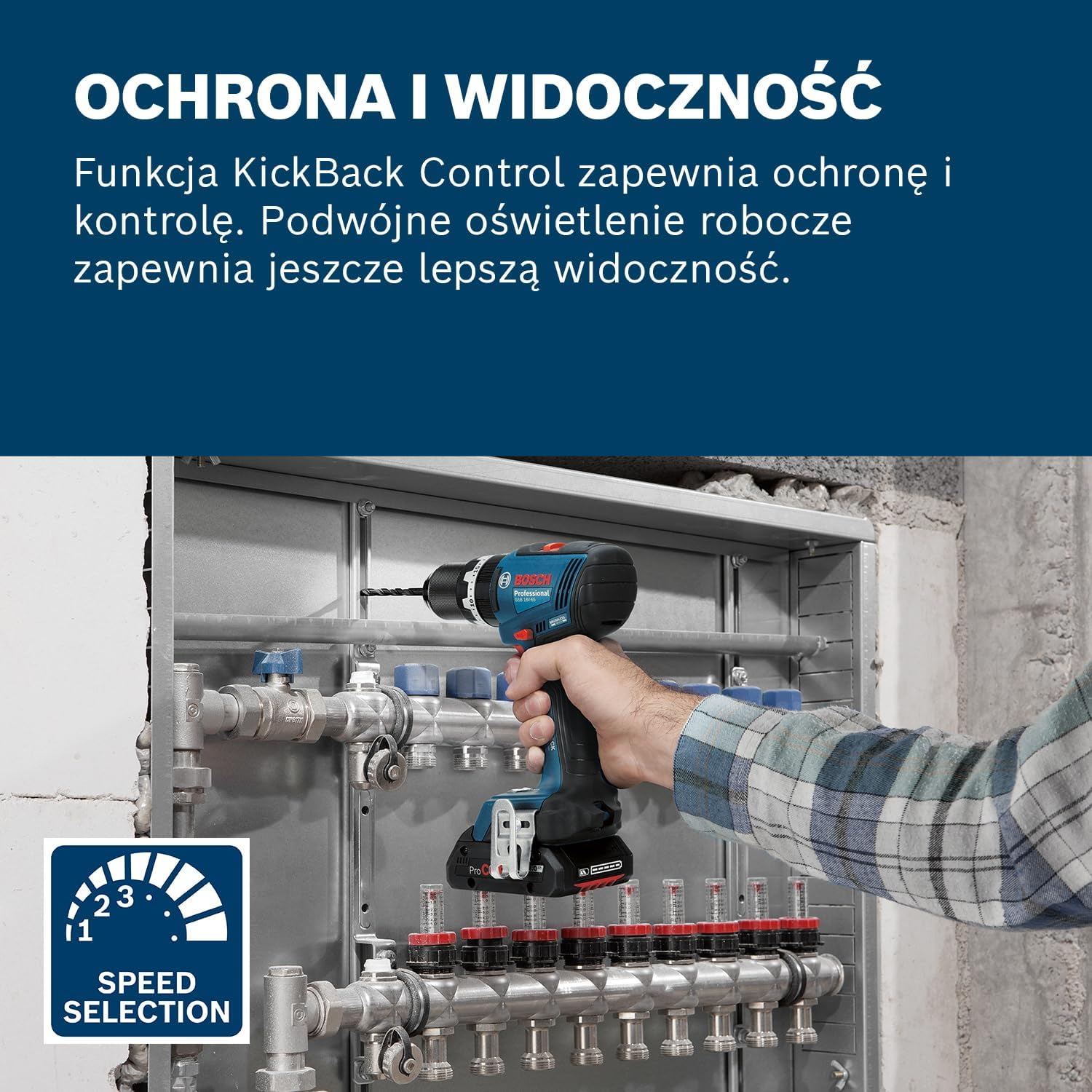 Bosch Professional 18V System Cordless Drill Driver GSB 18V-65 (Brushless Motor, Head Length 175, without Battery/Charger)