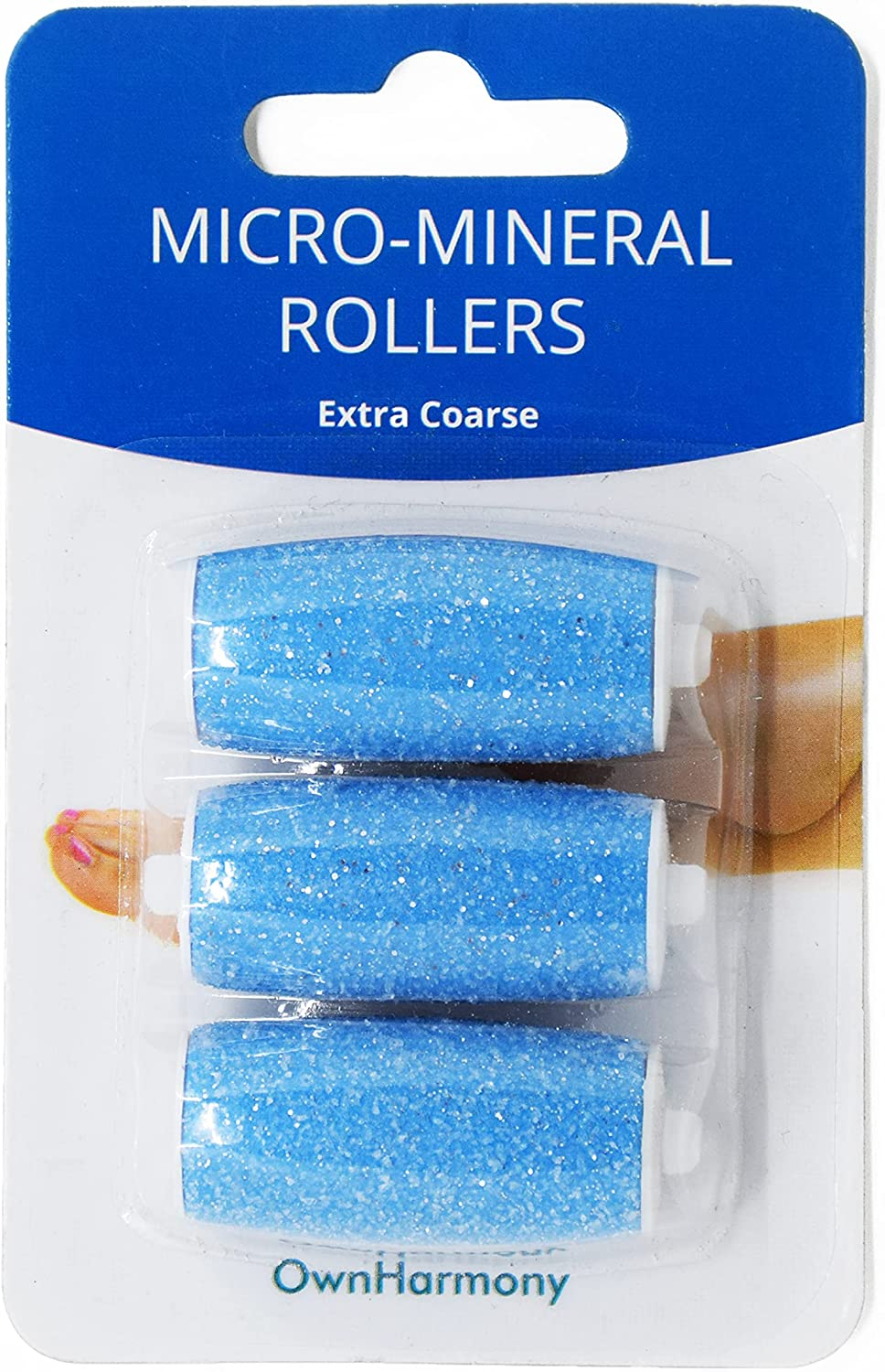 Own Harmony Extra Coarse 3 Refill Rollers Best Fit for Electric Callus Remover CR900 for Men - Pedicure File Tools Foot Care - Replacement Refills 3 Pack