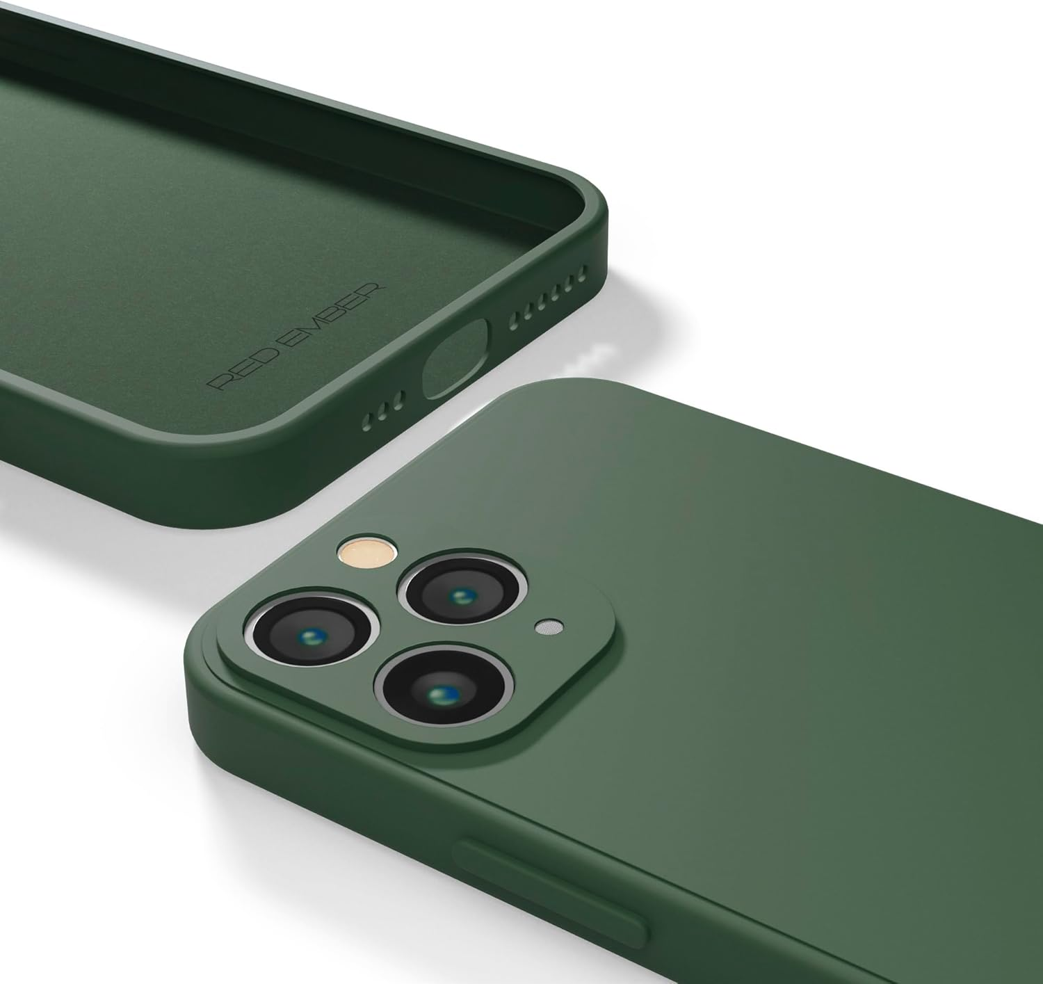 Red Ember Shockproof Case for Iphone 11 Pro 5.8-Inch, Ultra Slim Protective Liquid Silicone Matte Finish Phone Case with Soft Anti-Scratch Microfiber Lining (Green) - Blue image number 4