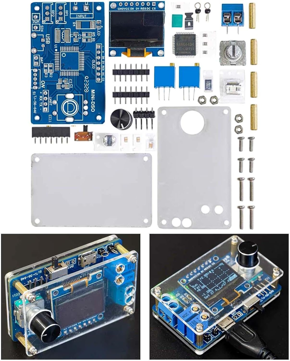 Kokiya Digital Oscilloscope Kits DIY Soldering Project Practice Learning Tool for Industry, Type B image number 6
