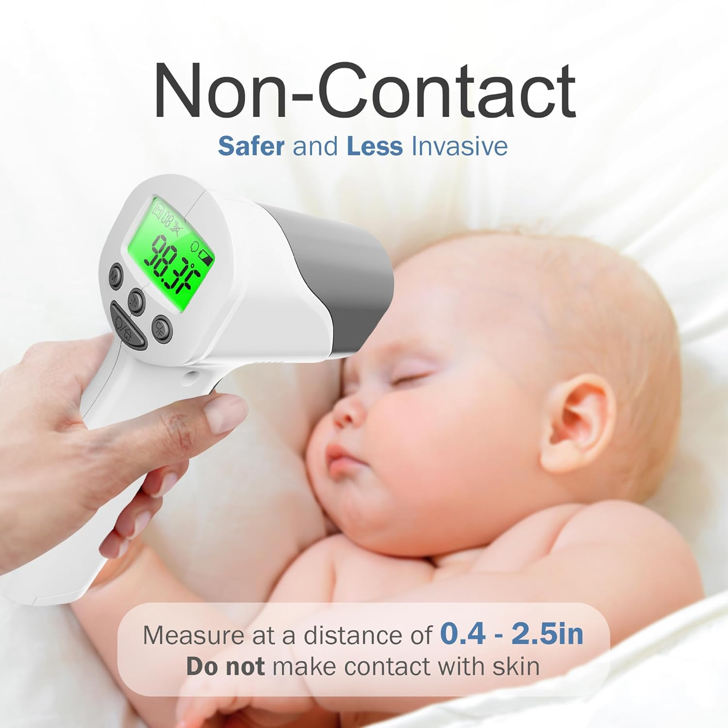 Medical Grade Non-Contact Infrared Forehead Thermometer, Digital Thermometer Gun for Adults & Babies, 1S Instant Results